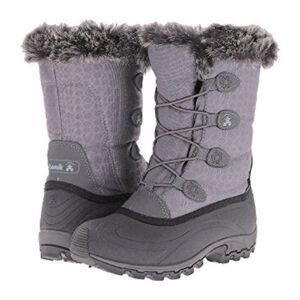 Kamik Momentum waterproof Snow Boots gray fur lined warm EUC woman’s 6